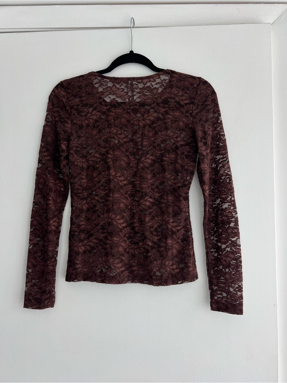 Anthropologie Women's Lace Long-Sleeve Top - Brown